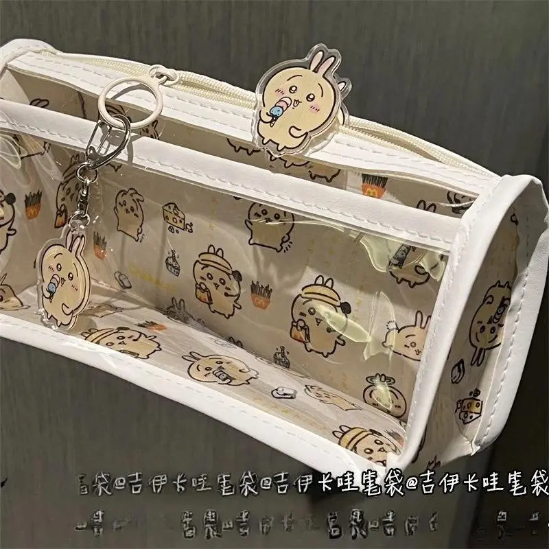 Chikawa Usagi Student Pencil Case - Clear Triangle, Ins Style Kawaii, Large Capacity Stationery Storage, Perfect Gift