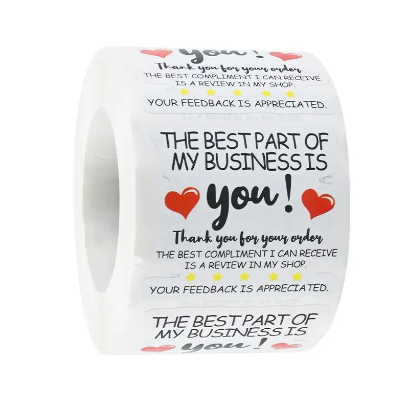 250pcs Heart-Shaped Thank You Stickers, Handmade Small Business Stickers, Envelope Stickers, Gift Decoration Stickers, 1.69*1.89 Inches