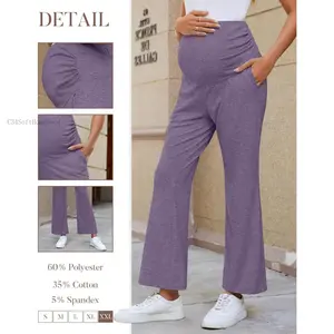 3 Pack Women's Maternity Pants Over The Belly Pregnancy Pants Comfy Bootcut Pregnant Sweatpants with PocketsCCCloutCart22AB12PeakVibeC34SoftHomeGoods