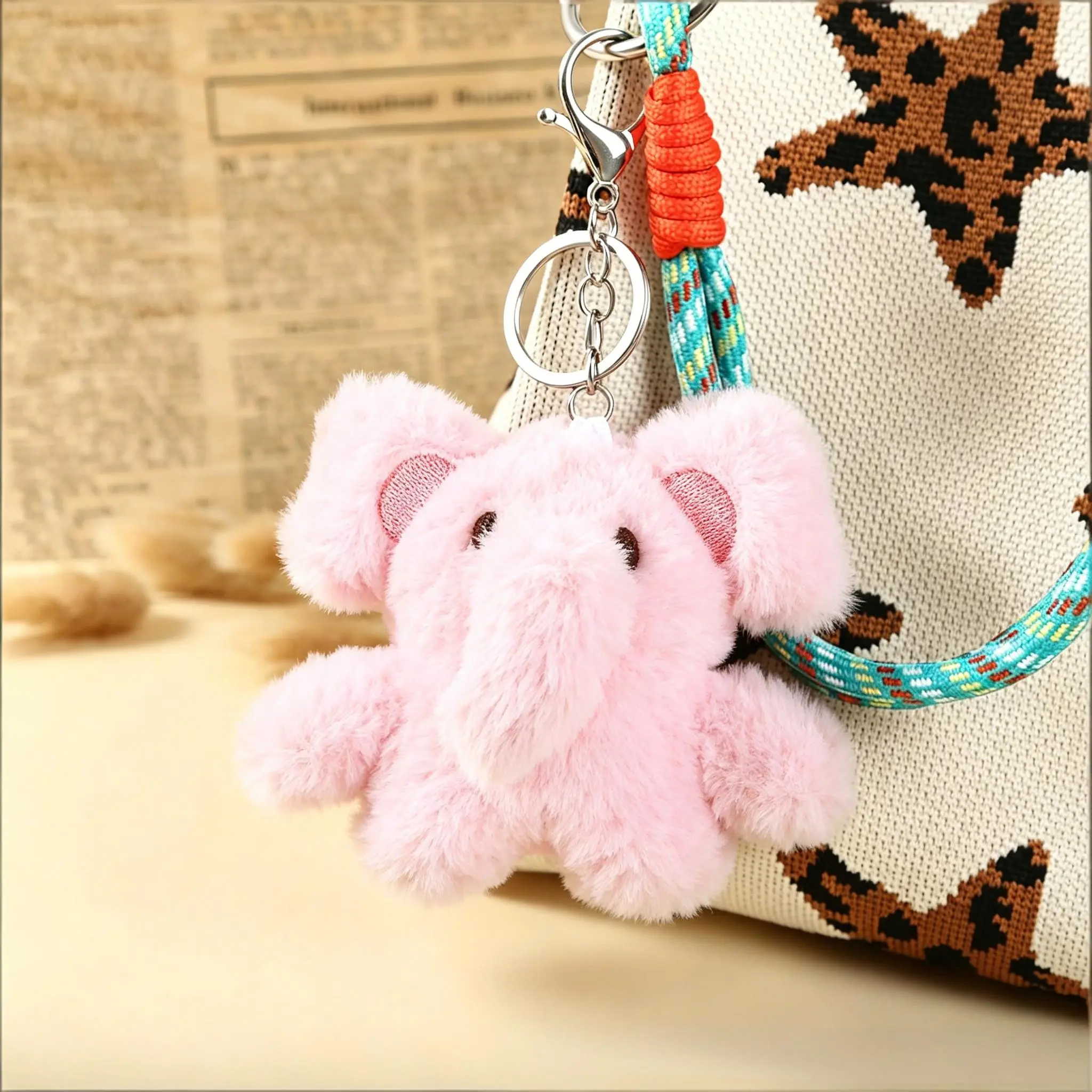 Cute Plush Elephant Keychain, Multicolor Choice, Perfect Gift, Versatile Bag Accessory, Adorable Fuzzy Charm, Ideal for All Occasions, Key Charms
