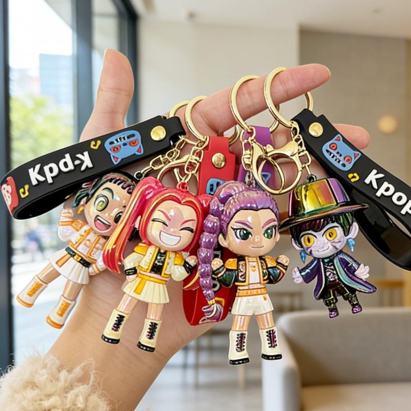Colorful electroplating witch hunter keychain K-pop animation character fashion bag pendant cartoon silicone gift