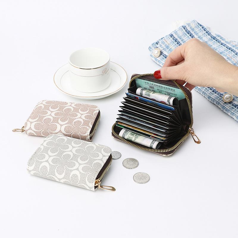Credit Card Wallet for Women and Men, Secure Zipper Cardholder with Accordion Design, Compact Money Organizer and Business Card Case, Holder for Social Security and Insurance Cards