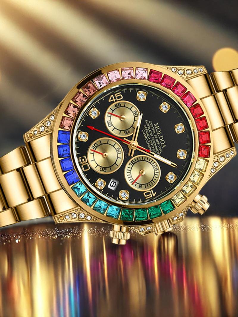 Men's Business Fashion Round Dial Analog Quartz Watch, Business Fashion Watches, Fashion Watch for Party, Daily Clothing Decor, Trendy All-match & Exquisite Watch for Birthday Gift with Box