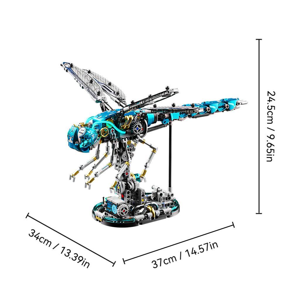 Creative Mechanical Dragonfly Building Blocks Model Movable STEM Construction Set Educational DIY Engineering Bricks, Holiday Gift