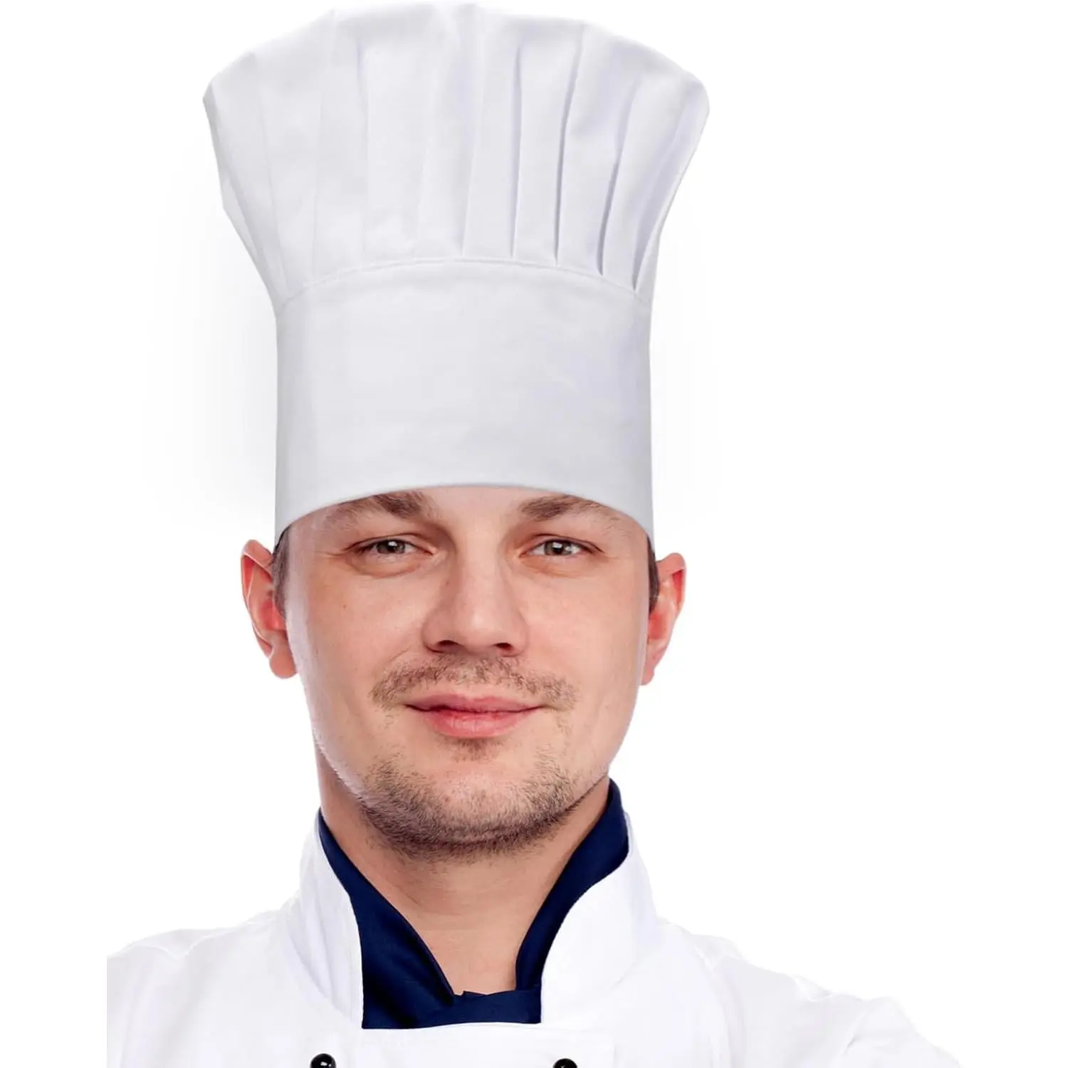 Chef Hat,Adult Adjustable Hook and Loop Chef Cap for Men Women
