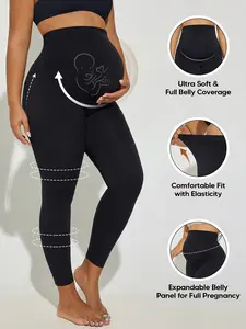 Pregnant Women High-Waisted Supportive Leggings, Stretchy Workout Pants, Maternity Workout Clothes, Comfortable Daily Wear, Minimal Seams, Fall Season
