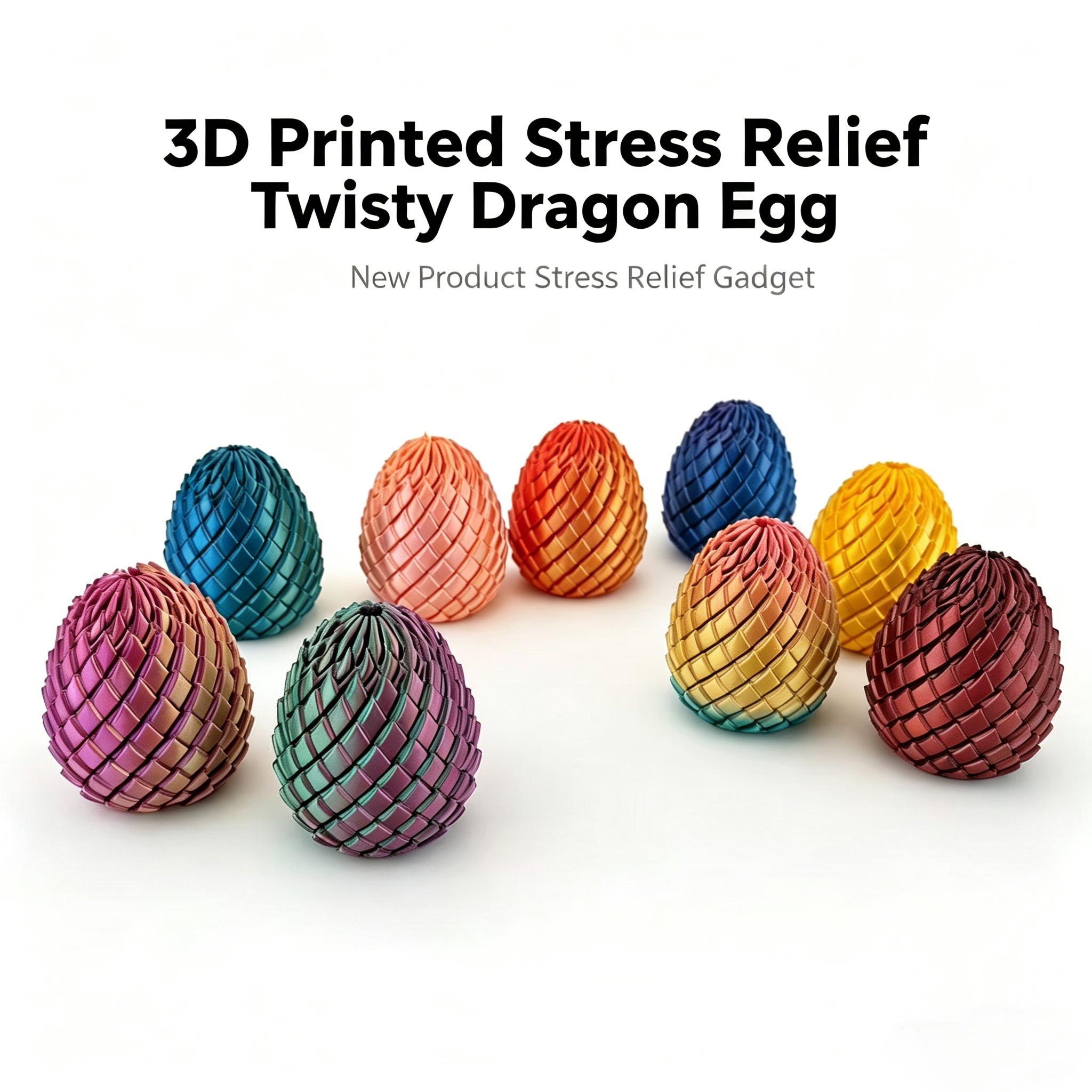 3D Printed Dragon Egg Stress Relief Toy, Transformable Twist Egg, Creative Stress-Relief Gadget, Children's Toy