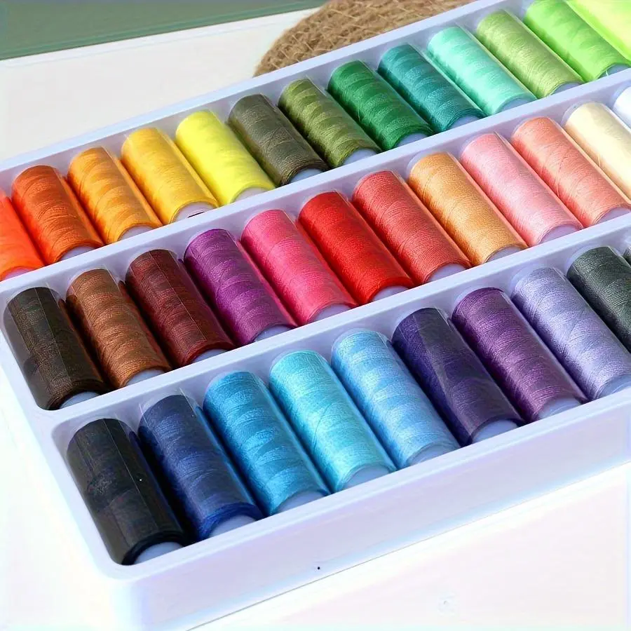 200 Yards Each 39-Color High-Strength Polyester Sewing Thread Set, Colorfast, for DIY Sewing and Crafts, Essential Hand Sewing Supplies, Mixed Colors, Sewing Threads for Sewing Machine