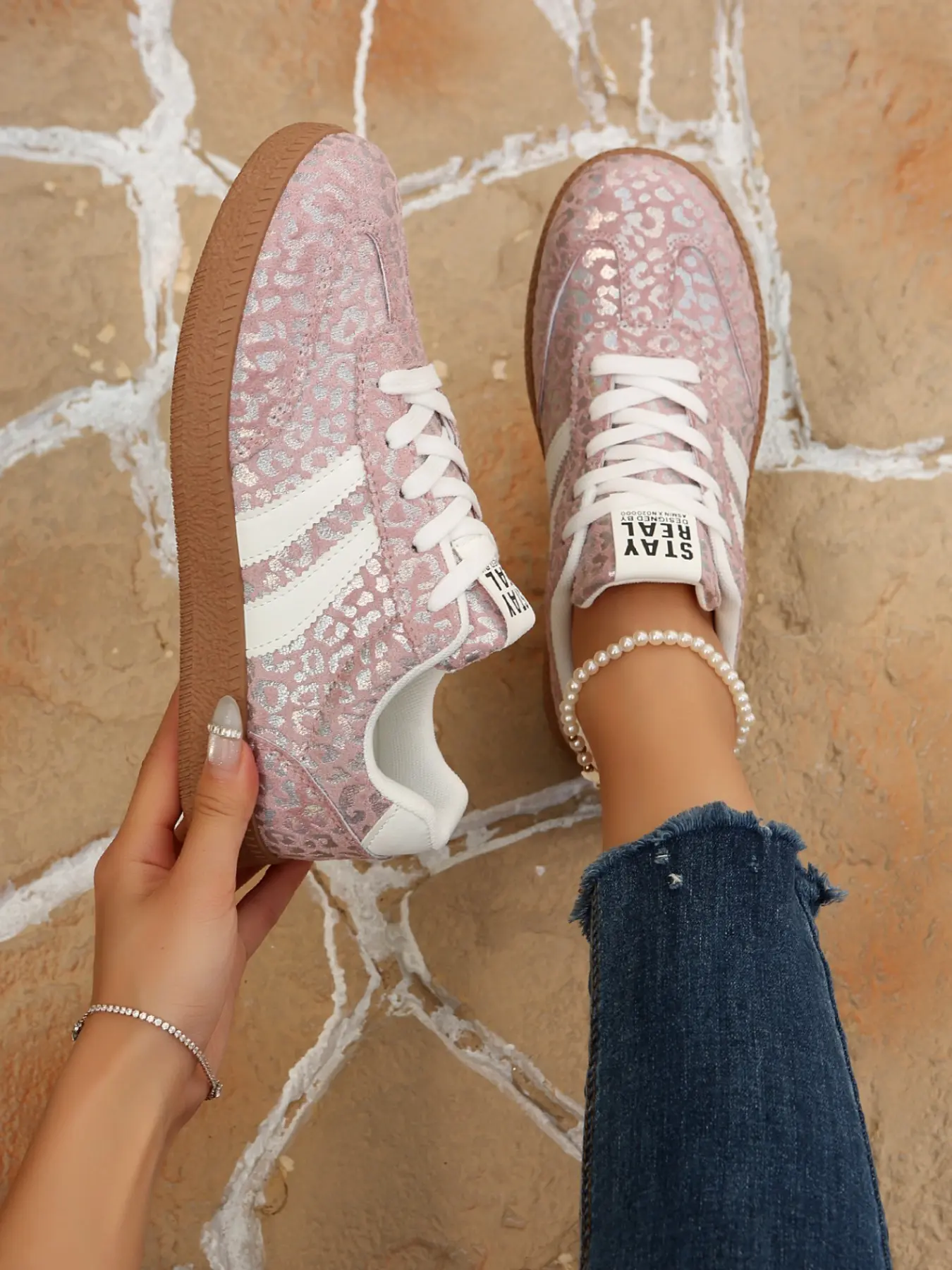 Women's Comfortable Breathable Low Top Casual Trainer Sneakers, Sports Shoes, Preppy Style, Ideal for Vacation and Streetwear, All Seasons
