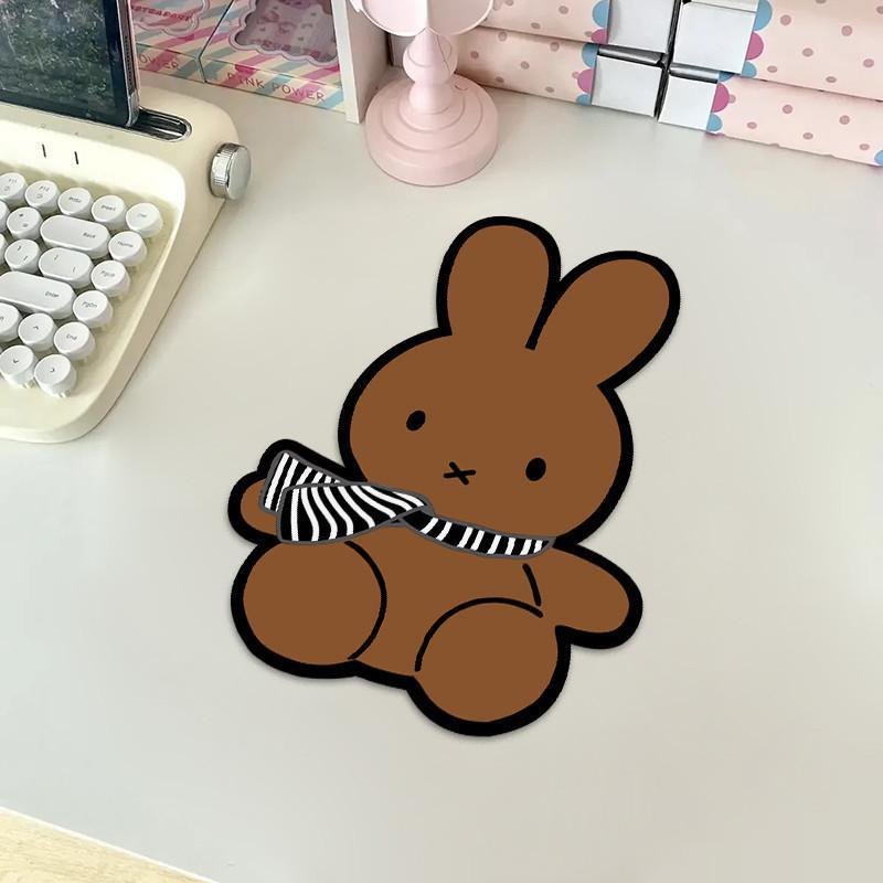Miffy Mouse Pad Kawaii Cartoon Tech Surface with Non-slip Rubber Base for Office & Home Accessories Multi-functional Desk Mat