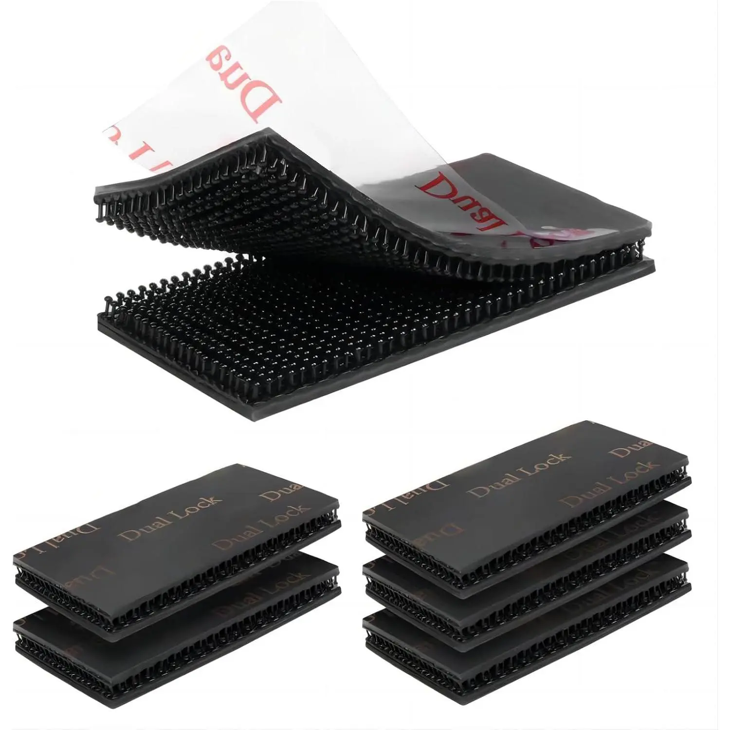 Lock Reclosable Fastener, EZ Pass Holder, 1'' x 2'' Heavy Duty Mounting Tape, 10 count Reclosable Self Mating Interlocking Tape SJ3550 250 Black for Indoor/Outdoor