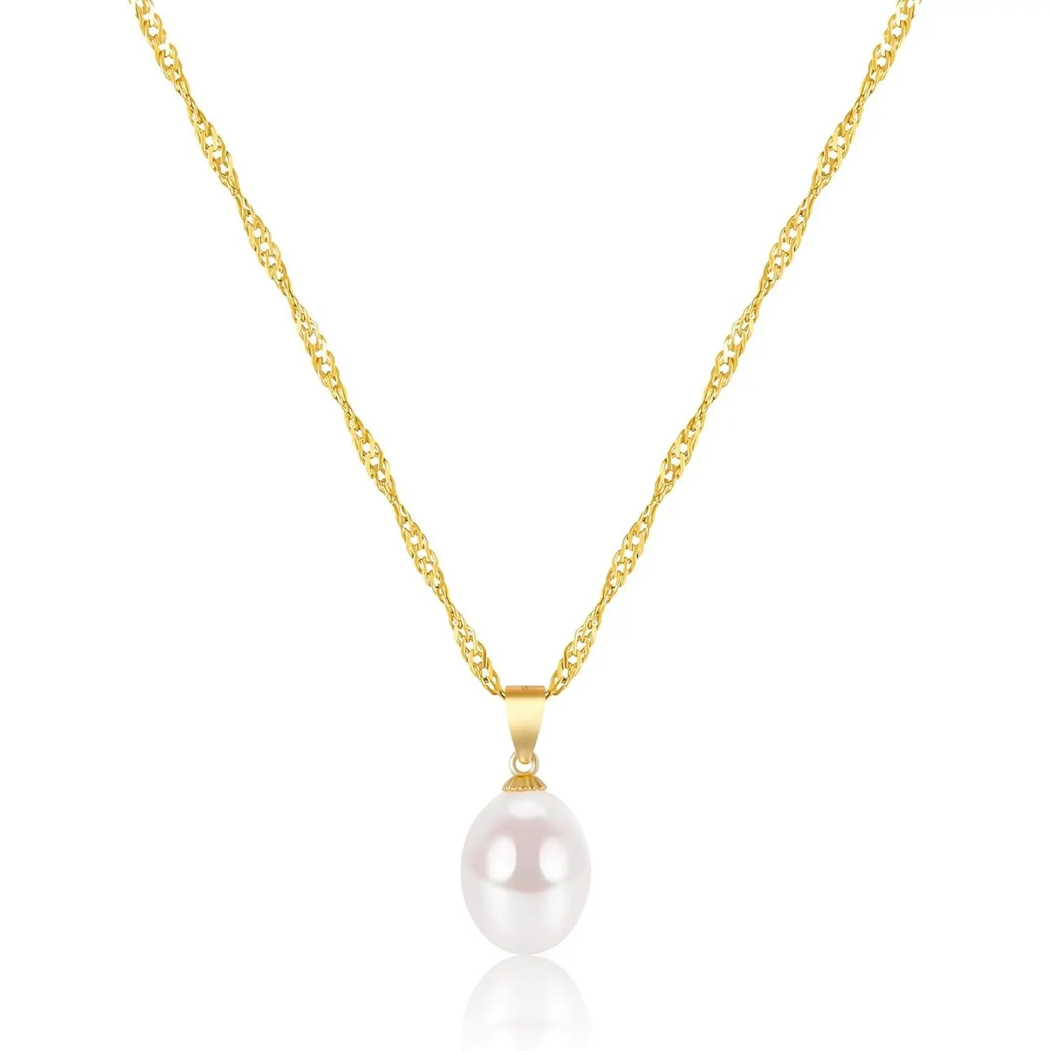 Pearl Necklaces for Women Trendy 925 Sterling Silver Freshwater Cultured Single Pearl Necklace Dainty Pendant Necklace