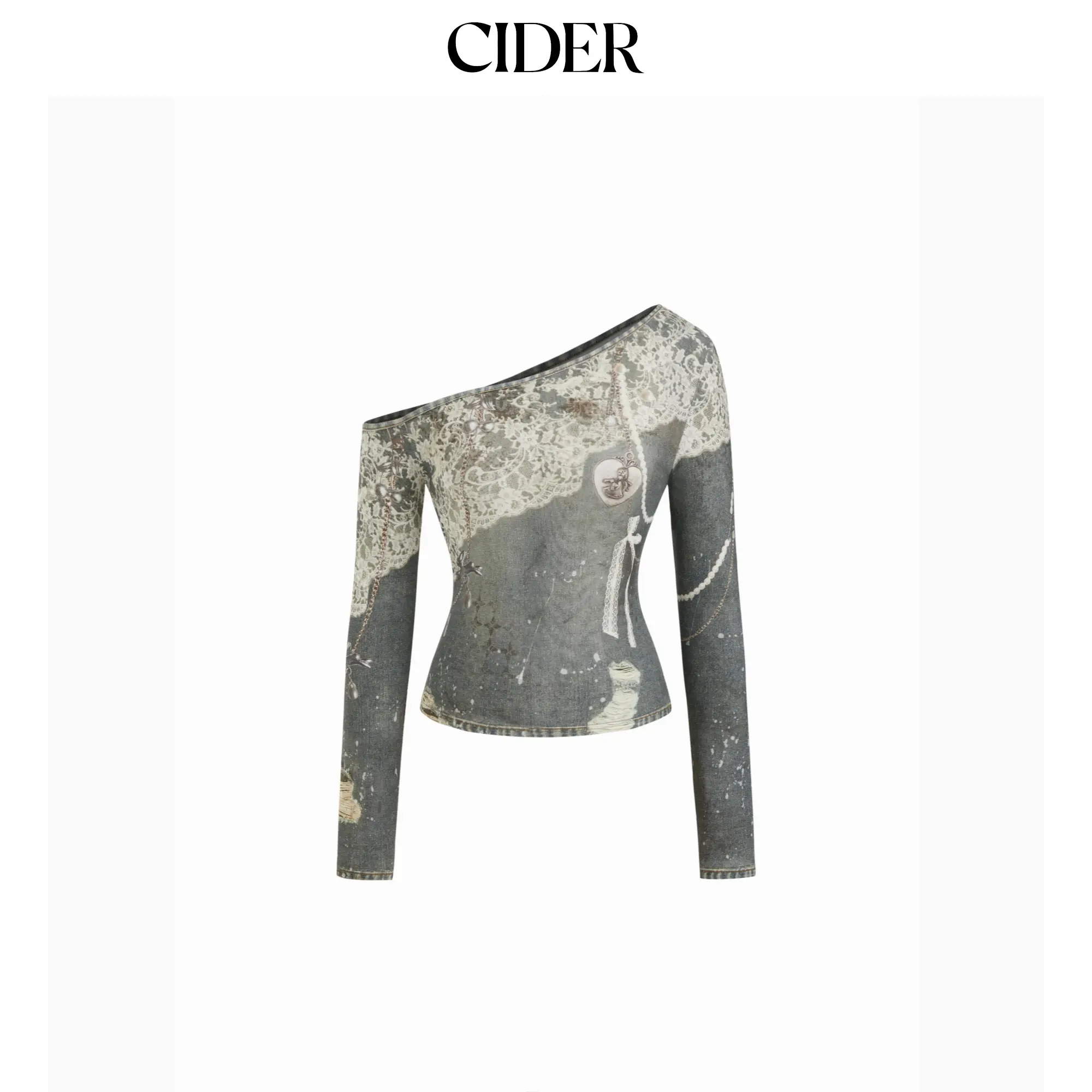 Cider Asymmetrical Neck Conversational Top SummerFinds