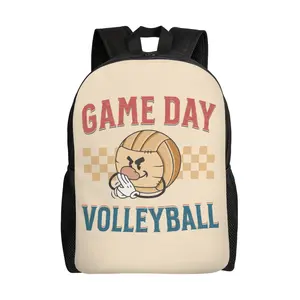 [Back-to-School Gift] Unisex Volleyball Mascot Backpack - Soft Surface, Single-Sided Volleyball Print Backpack, Casual Daily Backpack, Suitable for University, Community Walks, etc. (Hand Washable)