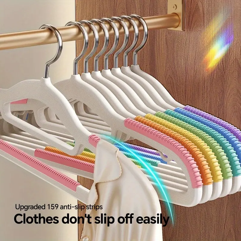 20/40Pcs Colorful Plastic Clothes Hangers, Heavy Duty Sturdy Thick Garment Hangers with Shoulder Notch Protector, Non Slip Multi-Purpose Clothing Hanger for Wet & Dry Clothes, Household Wardrobe Organizer, Perfect Gift for Christmas, Mother's Day,
