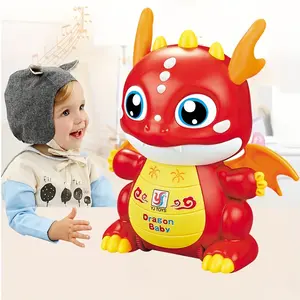 Vibrant Baby Dragon Doll, Automatic Omnidirectional Walking Sound Light Music Interactive Toy, Best Gift for Babies, Birthday, Christmas, Easter