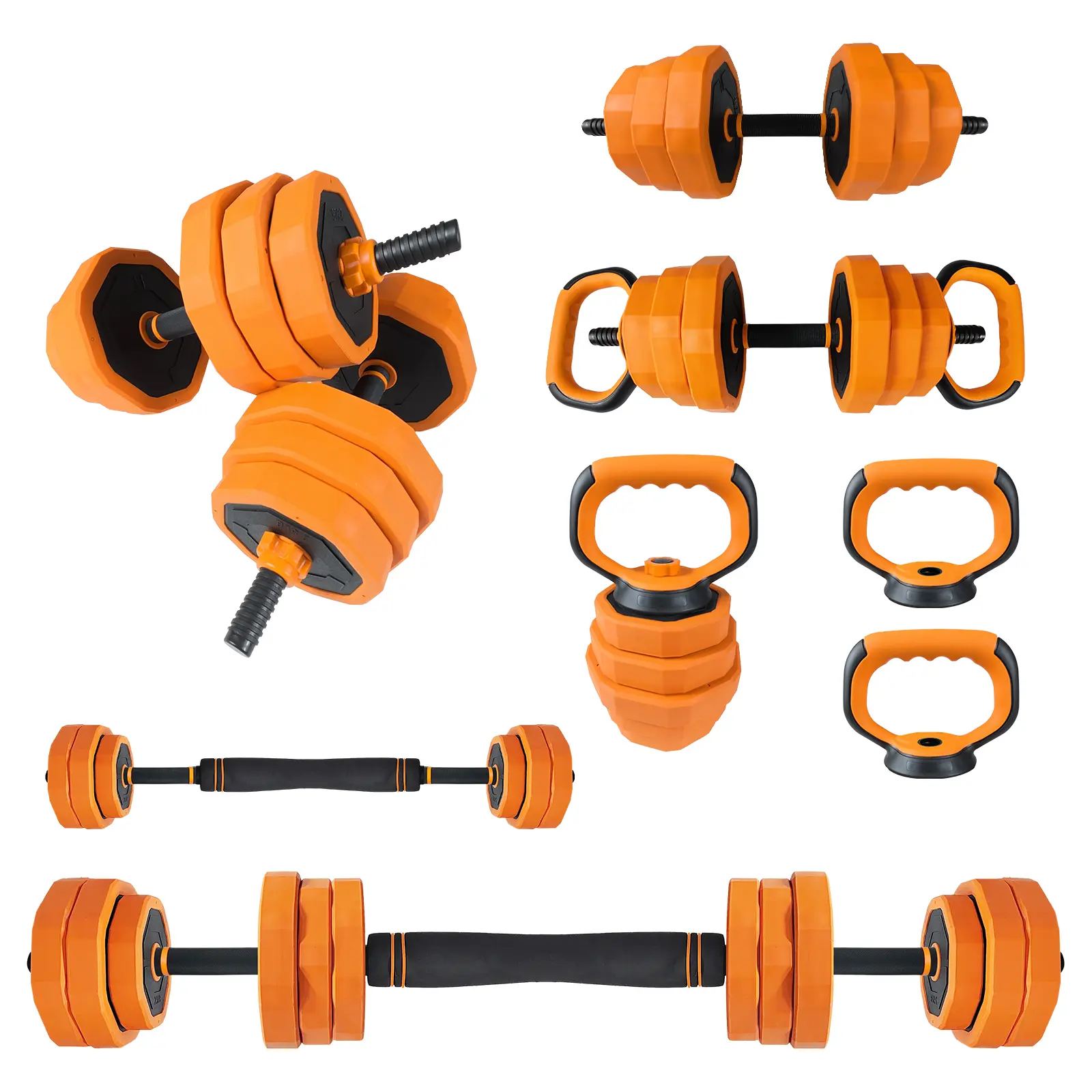 4-in-1 Adjustable Dumbbell Set – Converts to Barbell, Kettlebells & Push-Up Stand – Home Gym Strength Training for Men & Women