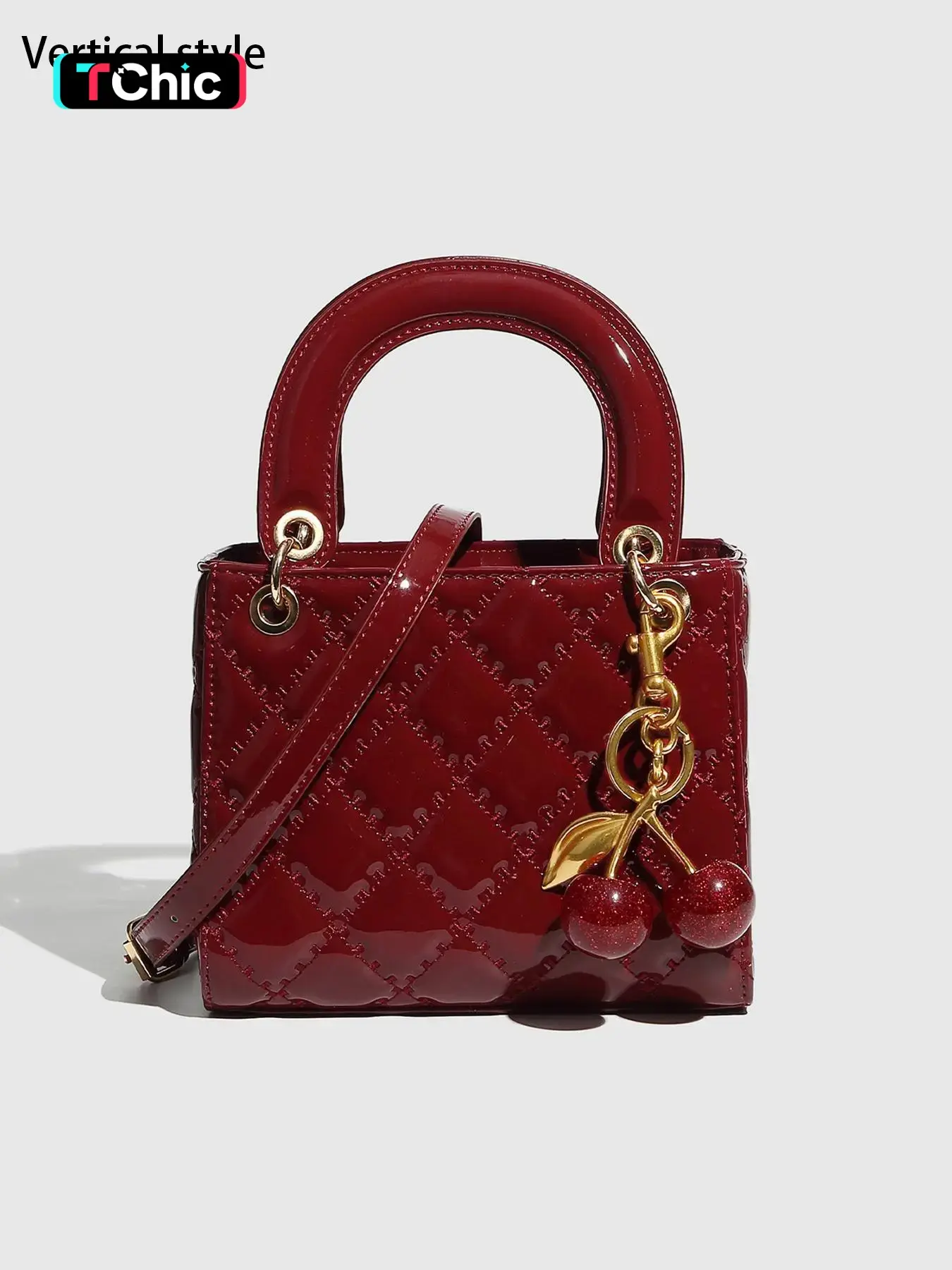 PU Leather Crossbody Shoulder Bag, Wine Casual Handbag, Geometric Pattern, Vertical and Long Styles, Fashionable Clutch, Crossbody Shoulder Purse