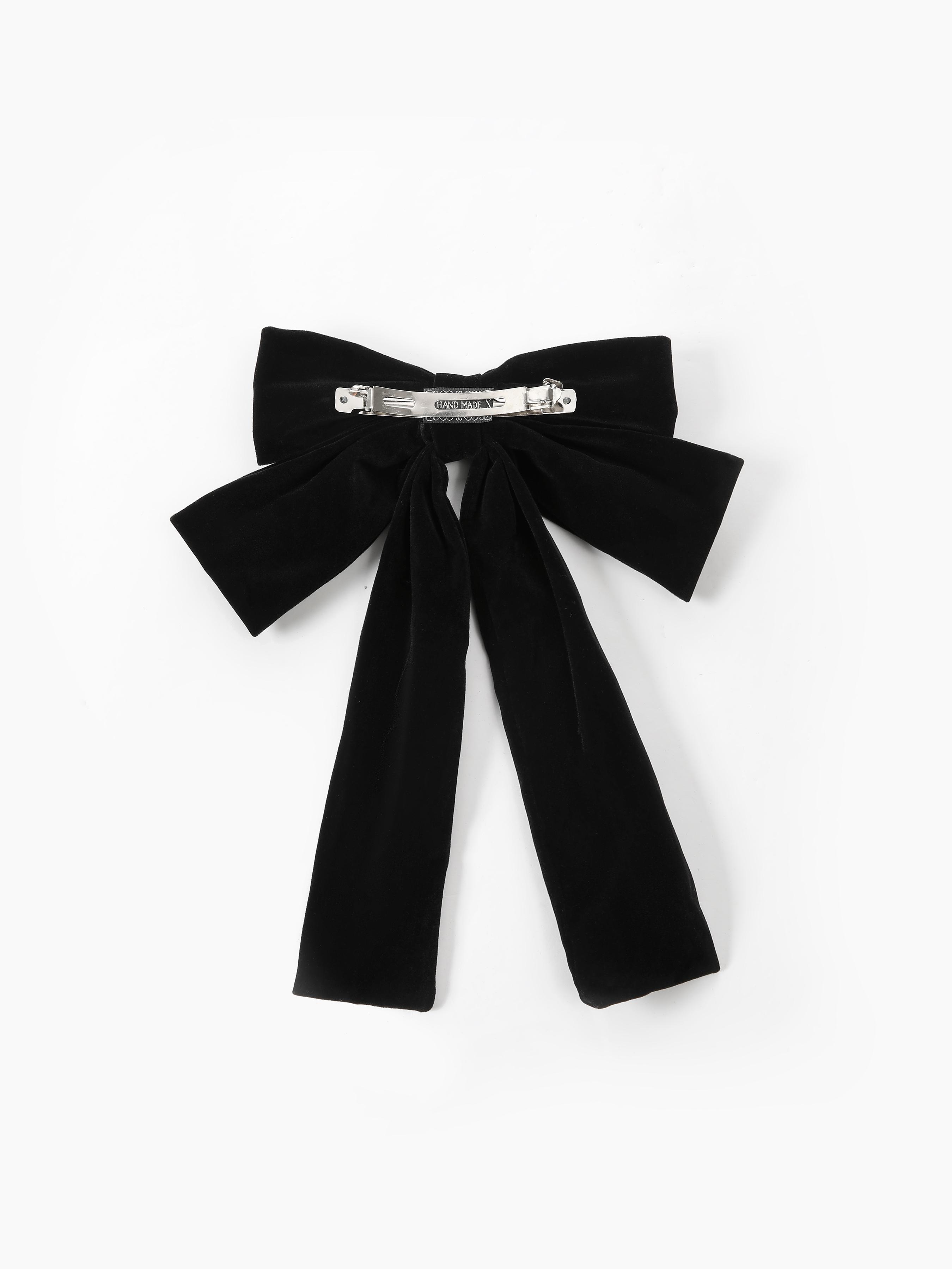 Cider [2 colors, One Size] Solid Bow Decor Hair Clip