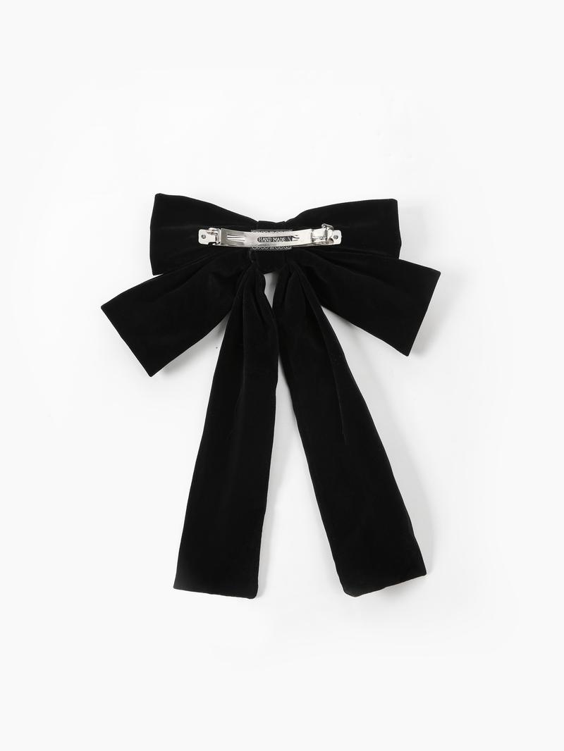Cider [2 colors, One Size] Solid Bow Decor Hair Clip