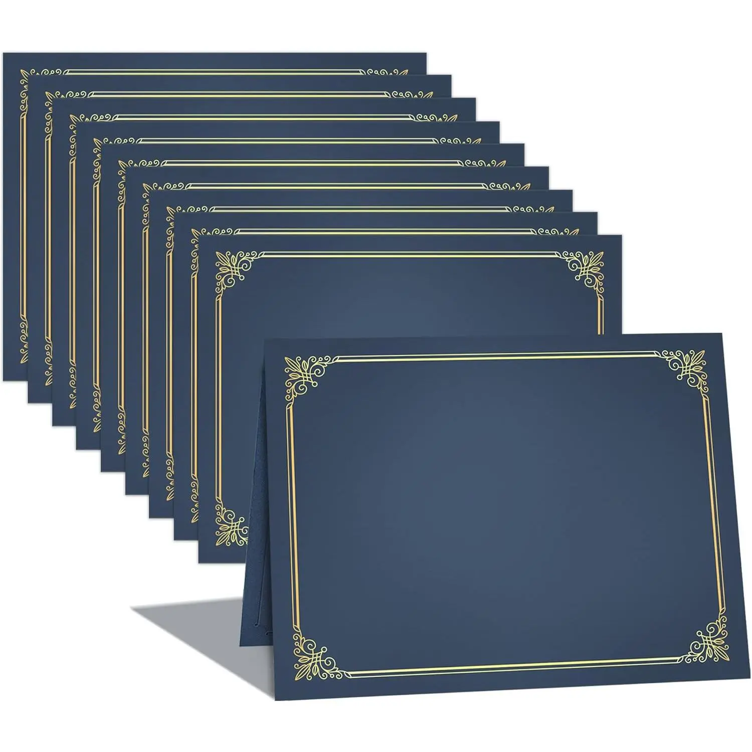 Certificate Holders - 10 Packs Blue Diploma Holders, Certificate Covers with  Foil Border, for Letter Size 8.5 x 11 Certificate Paper, Award, Graduation, Documents