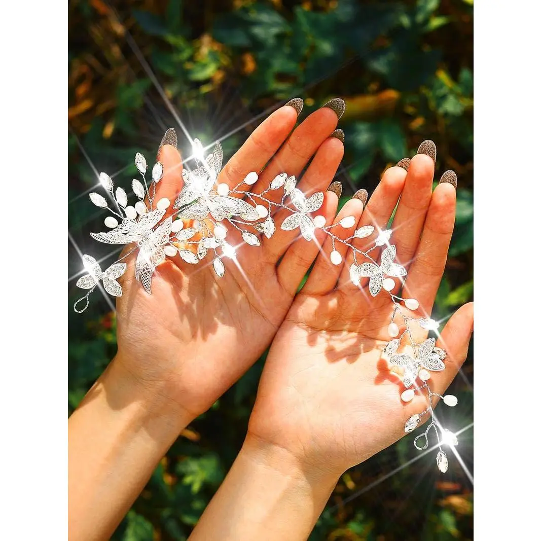 Butterflies Wedding Hair Vine  Bridal Hairband Rhinestone Hair Accessories for Women ()