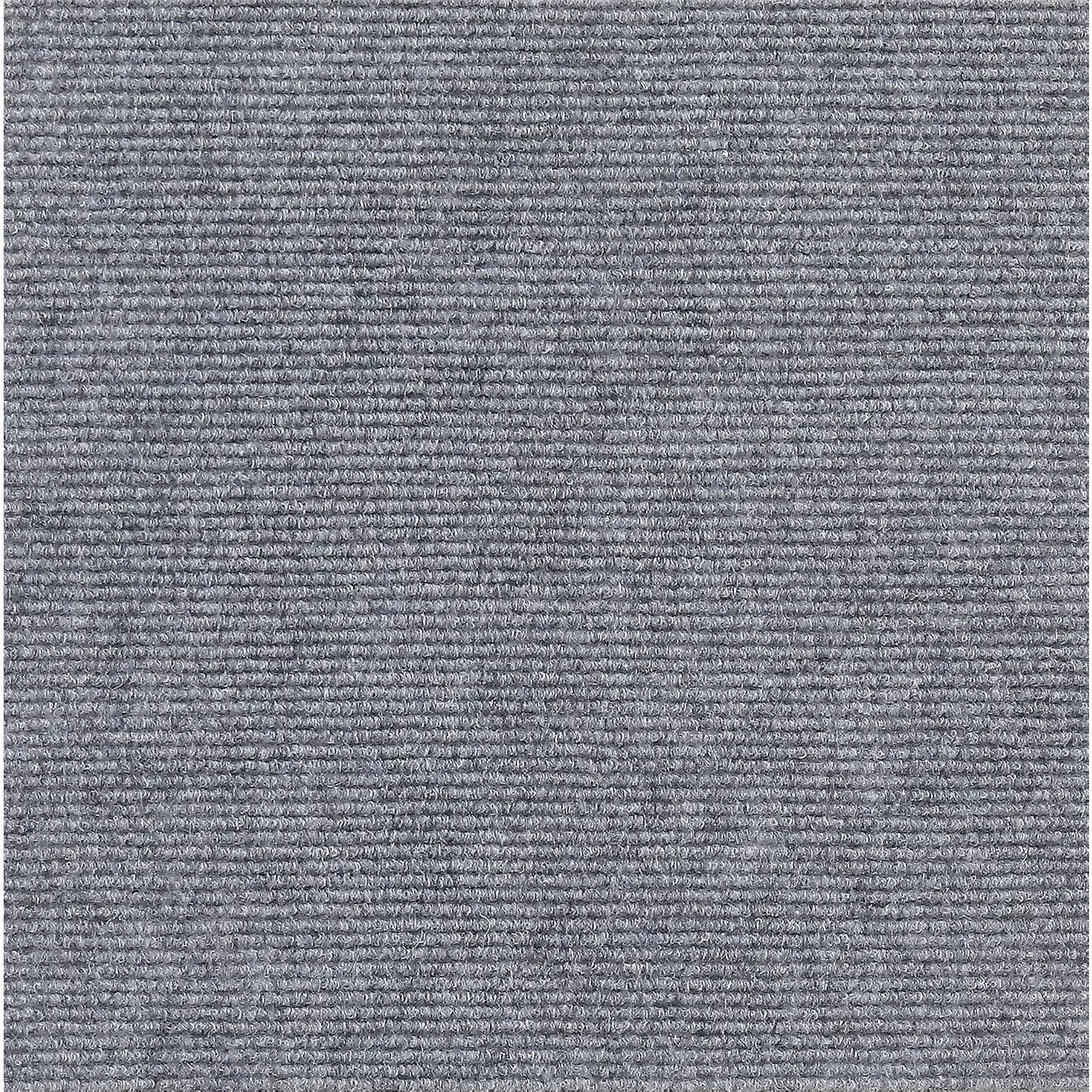 12x12 Inch Peel and Stick Carpet Tiles with Soft Pad, Self-Adhesive Removable Floor Squares for Bedroom, Office, Rental, Easy DIY Installation (10, Light Gray)