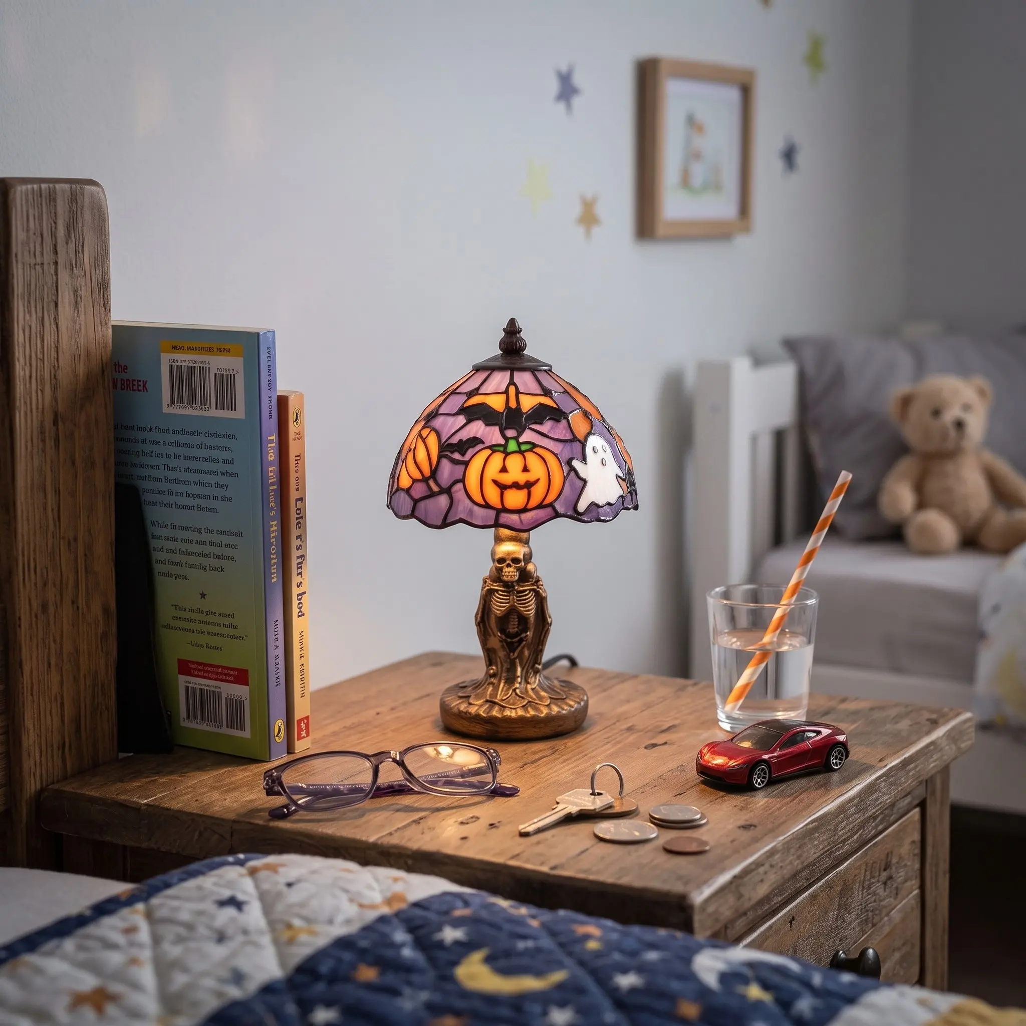 Spooky Gothic Skull Night Light, Pumpkin & Ghost Design, Halloween Atmosphere Lamp, Unique Gift for Home, Bedroom, Party, Seasonal Decor
