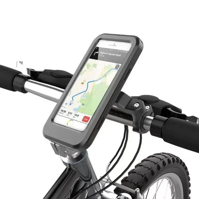 Motorcycle Phone Mount, Waterproof Touch Screen, Adjustable Handlebar Holder, Compatible with 6.7 Inch Phones, for Motorcycles and E-Bikes