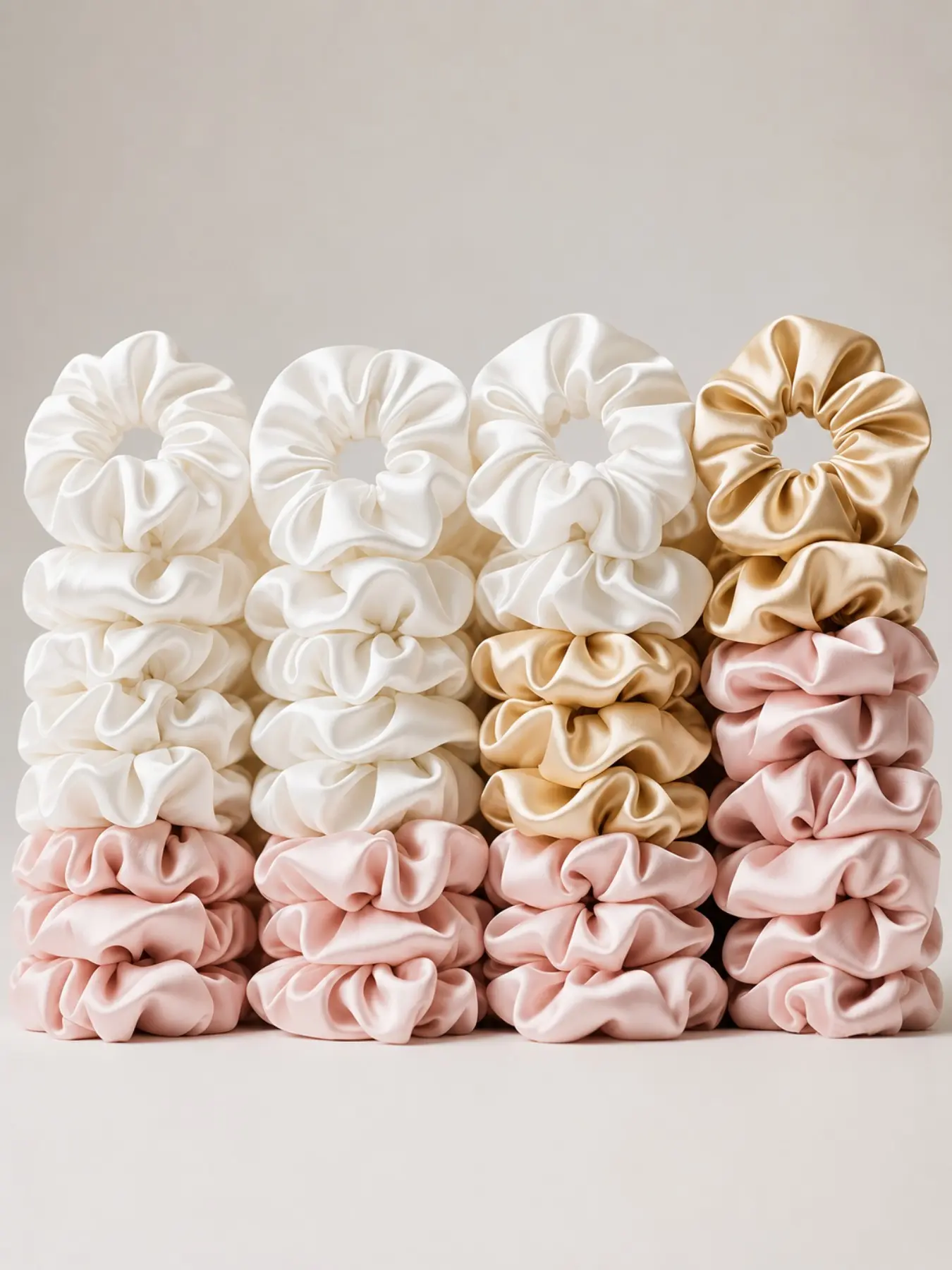 32pcs Large Intestine Scrunchie Head Rope Three-Color Mixed Pack (Pink/Champagne/) Women's Hair Accessories Tie Hair Pill Headdress, Suitable for Daily Casual Parties, Back-to-school Season, Halloween, Christmas, and Holi