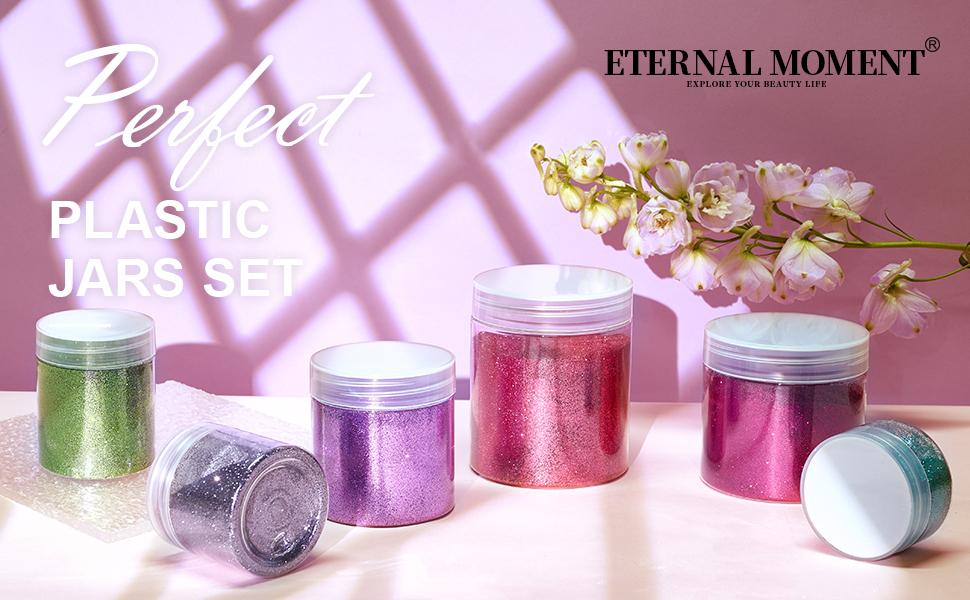 36 Pack 2 OZ Plastic Jars Round Clear Cosmetic Container Jars with Clear Lids, Perfect for Lotion, Slime，Cream, Ointments, Makeup, Eye Shadow, Samples, Pot, Travel Storage