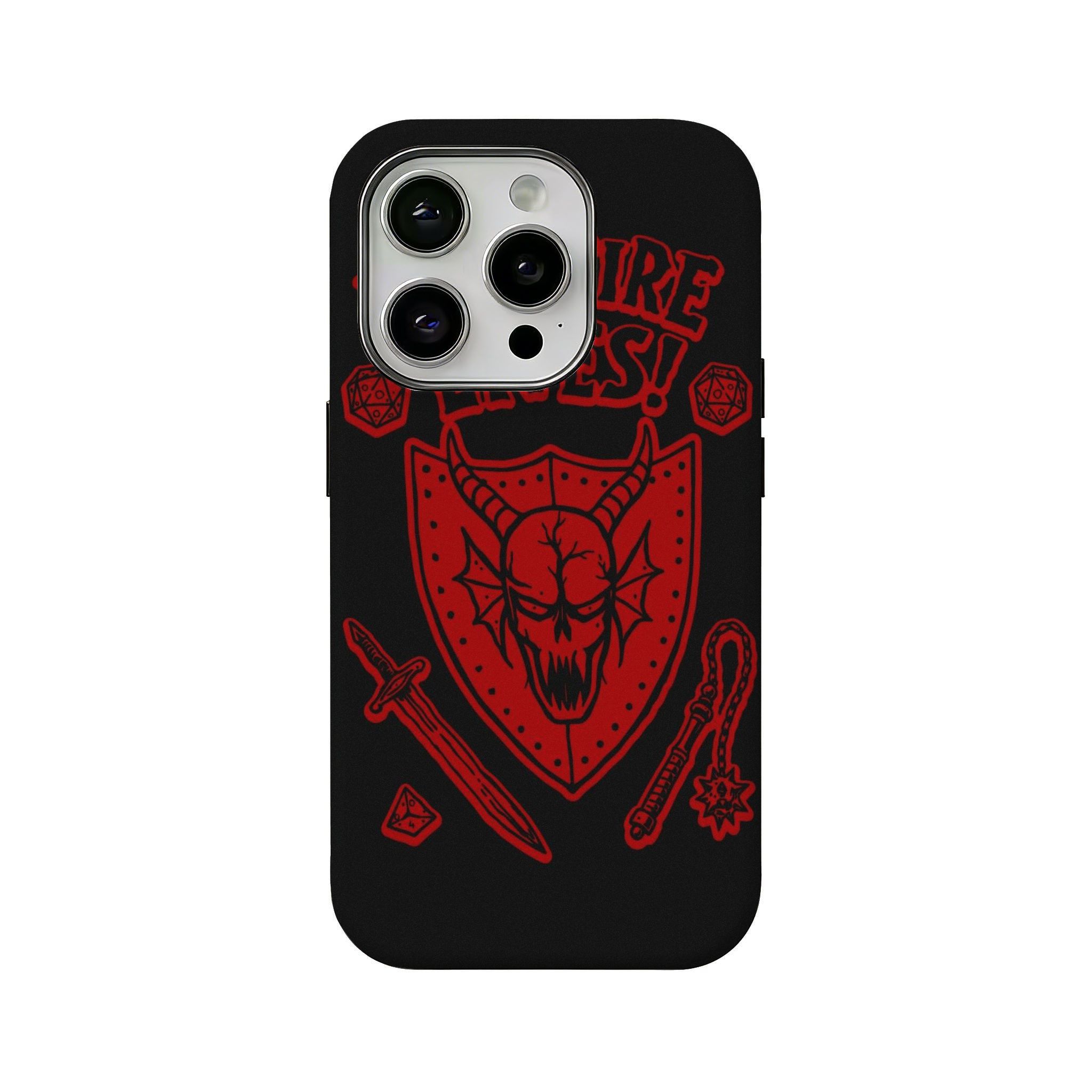 Hellfire Club Pattern 2-in-1 Film-Integrated Phone Case — Compatible with iPhone 12, 13, 14, 15, 16, 17 Series — Personalized & Creative Design, Drop-Resistant Protective Cover with Glossy Finish