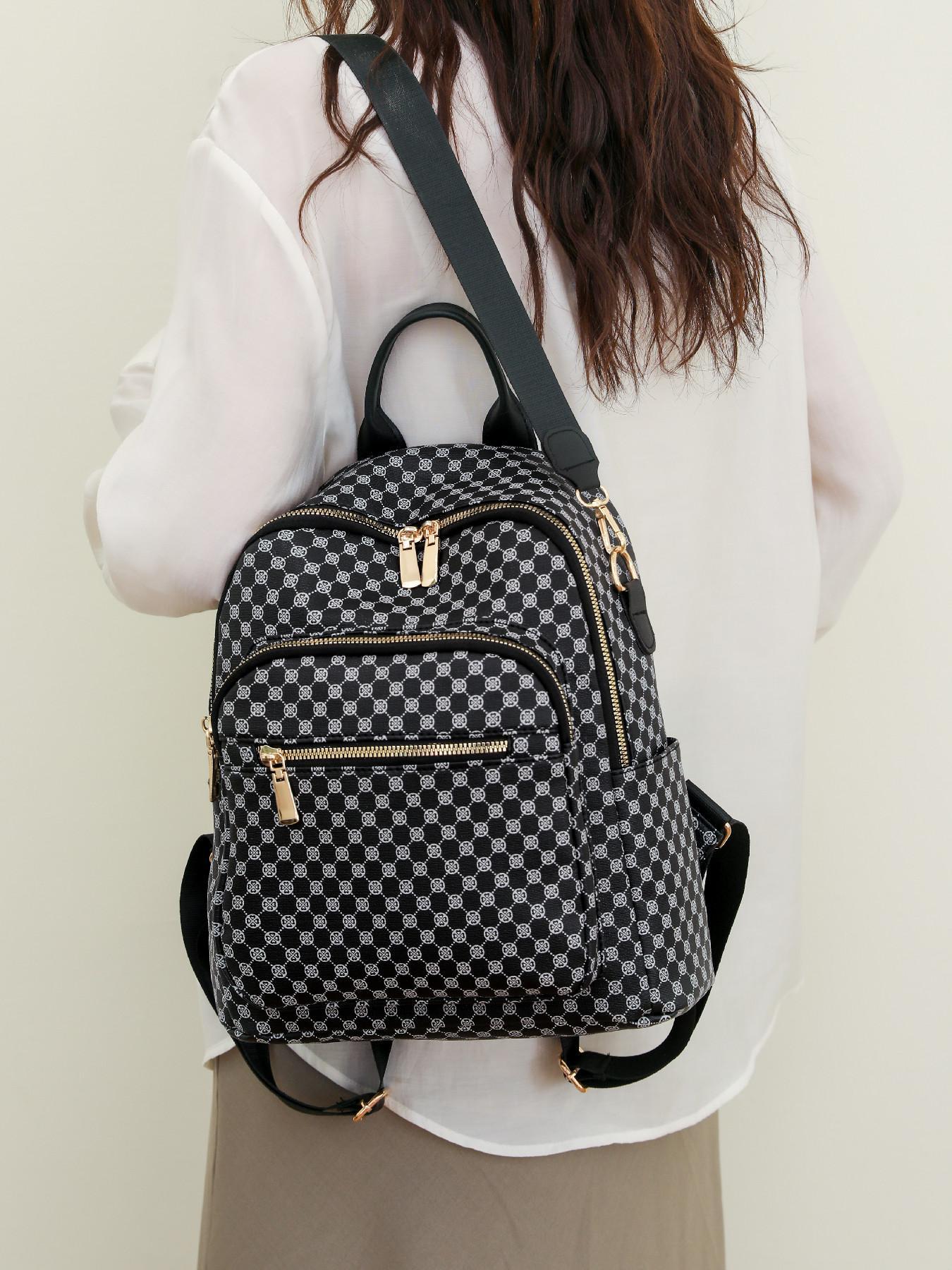 Fashion Simple Durable PU Leather Backpack – Casual Versatile Zipper School Bag, Trendy High-Quality Daily Commuting & Everyday Use Backpack