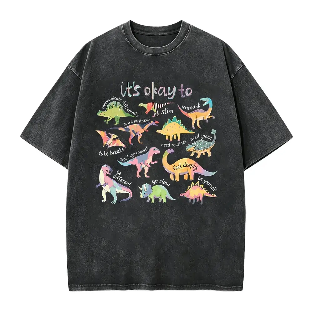 It’s Ok To Be Different Autism Dinosaur Shirt, Autism Awareness Shirt, Neurodiversity Gift, Autism Mom Tee, SPED Teacher Tee