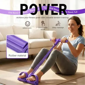 1 PCS Multifunction Tension Rope Or Exercise Sit Up Exercise Equipment,Pedal Ankle Puller,Bands-4 Tube /6 Tube Pedal Ankle Puller For Women Men Pedal Resistance Fitness Rope Set