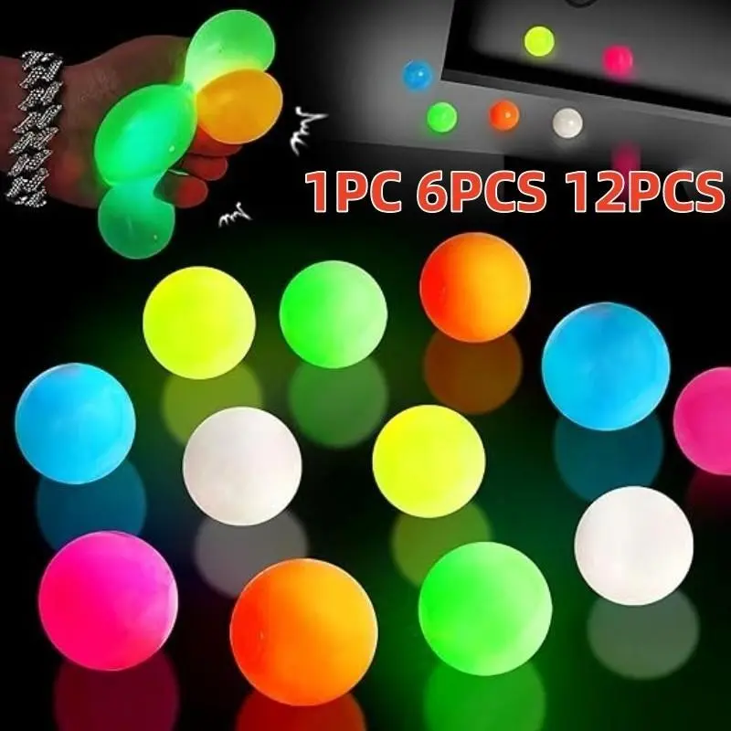 Glow-In-The-Dark Fidget Sensory Balls, Unisex Stress Relief Toys, Ideal Valentine's Gift, Party Prizes, Perfect for Adults and Kids