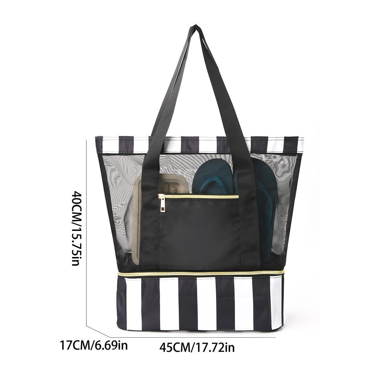 Large Capacity Double Beach Bag, Portable Swim Travel Storage Bag