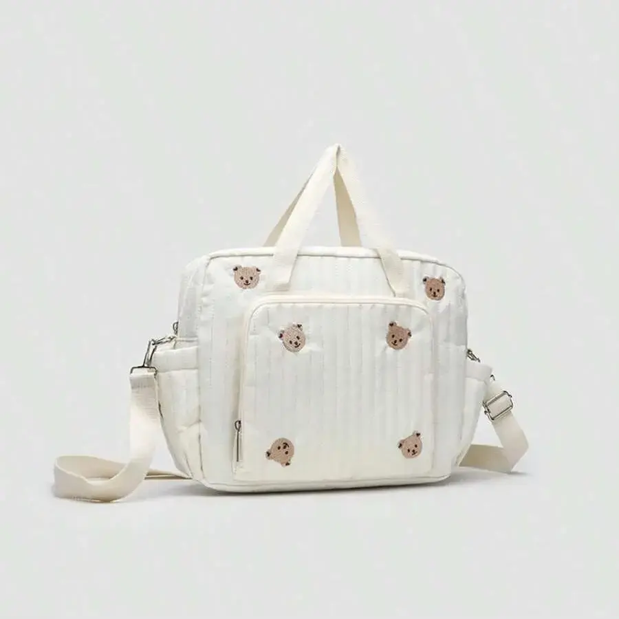 Women's Fashion Embroidered Handbag, Large Capacity Baby Diaper Bag, Stylish Crossbody Travel Shoulder Bag for Daily Use & Outdoor Activities, Lightweight Diaper Handbag