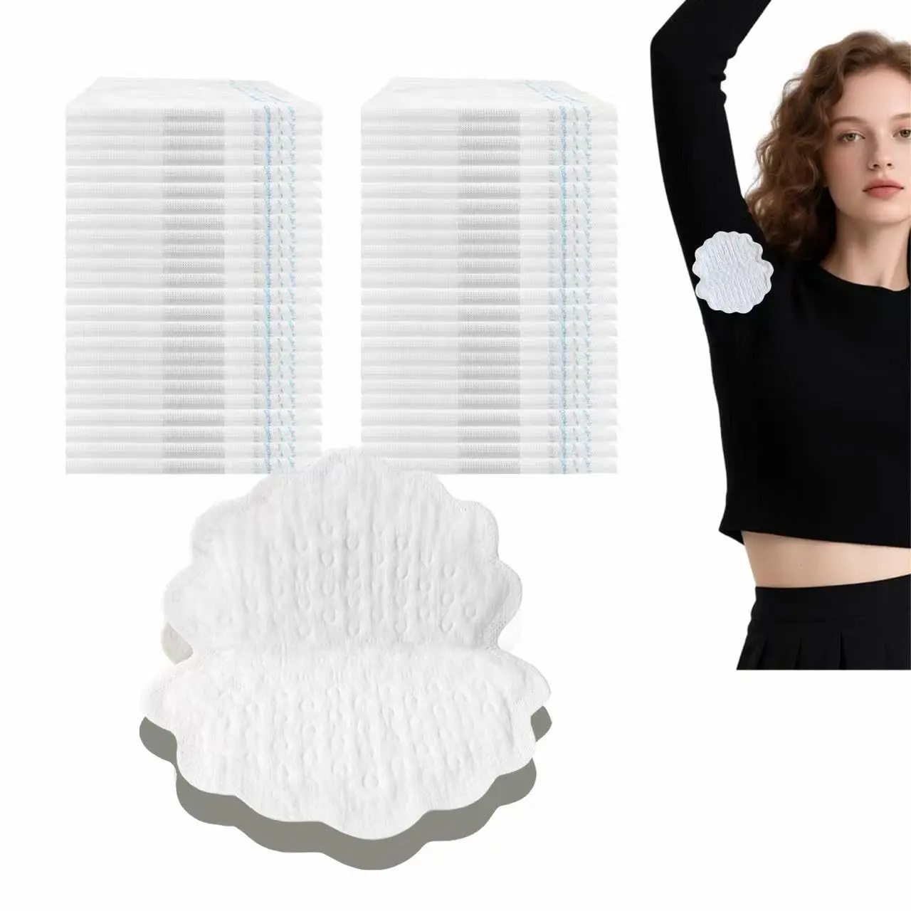 Armpit Sweat Pads 60 Pcs Armpit Pads for Women Disposable Underarm Sweat Pads Individually Packaged underarm Pads for Under Arms White