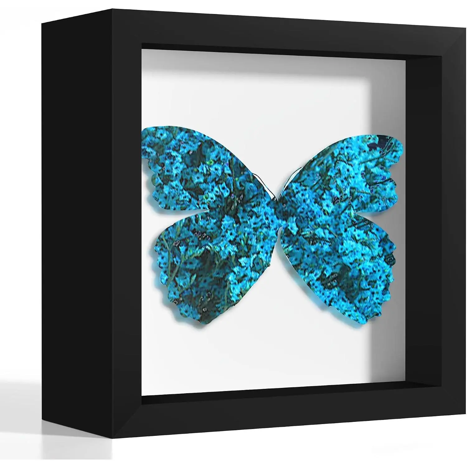 5x5 Shadow Box Frame, Display Case Box with  Real Glass and Black  for Memorabilia,  Items, Wedding Memories, Crafts, Tickets and Photos, Black