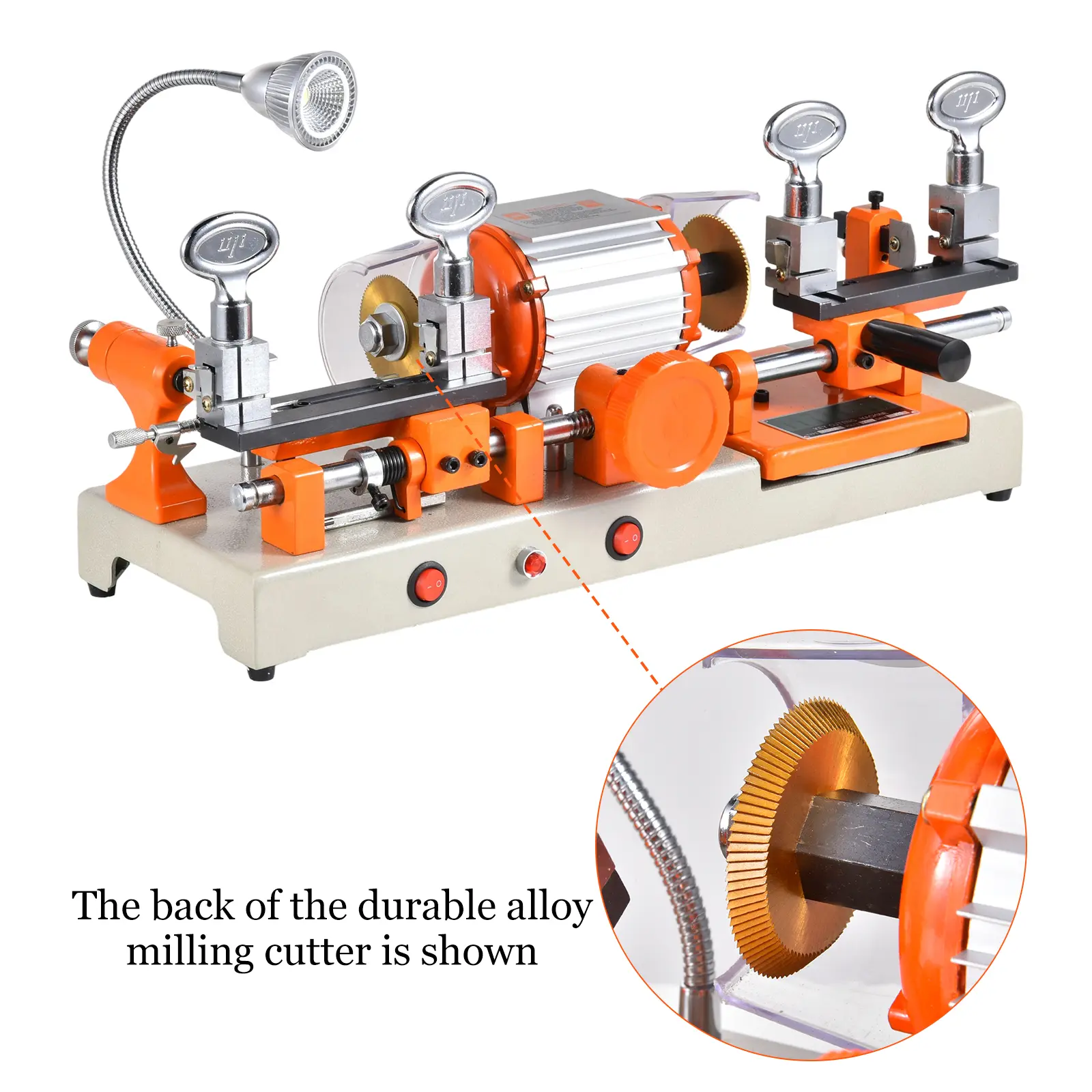 90W Power Key Cutter Machine, 110V, Tungsten Carbide Cutter, Manual Feed, Precise Depth Adjustment, Durable Iron Clamp, Easy Setup, Reliable Performance for Locksmiths #keys #locksmith #tools
