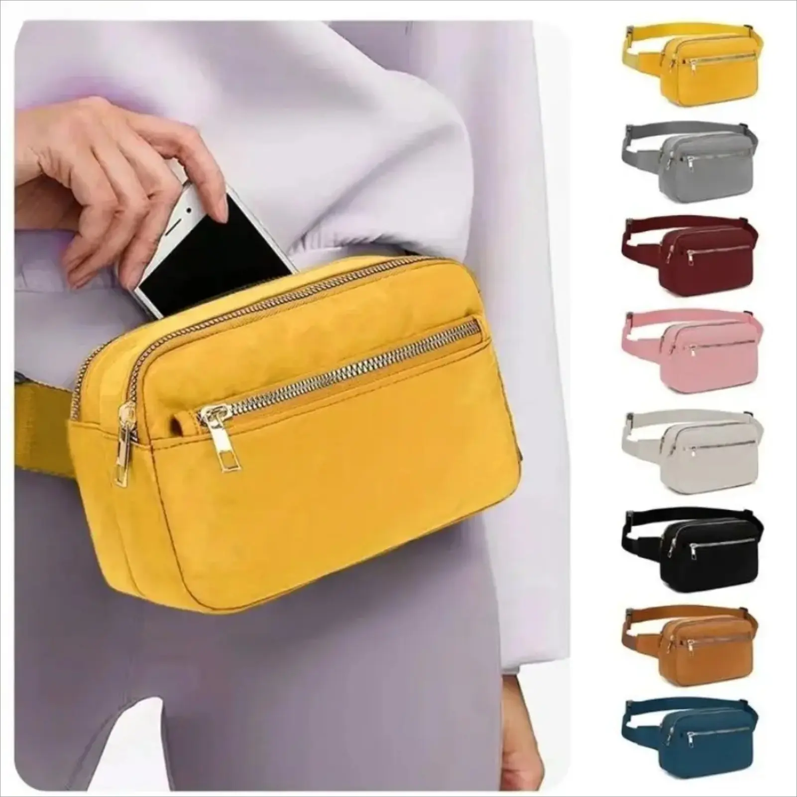 Dealsforyoudays Multi-Pocket Waist Bag – Waterproof Chest & Crossbody Bag with Adjustable Strap, Large Capacity Travel & Everyday Organizer, Ideal Mother’s Day Gift, Available in Multiple Colors
