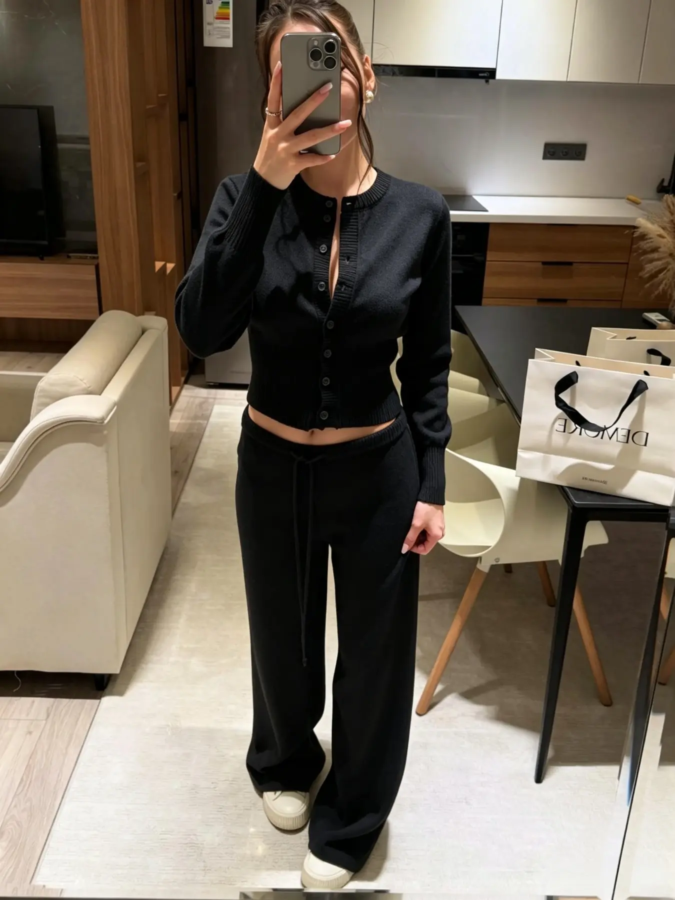 Women's Fashion Knit Set, Slim Fit Round Neck Sweater and Straight Leg Pants, Fall Winter Streetwear, Daily Wear, Outdoor Fashion