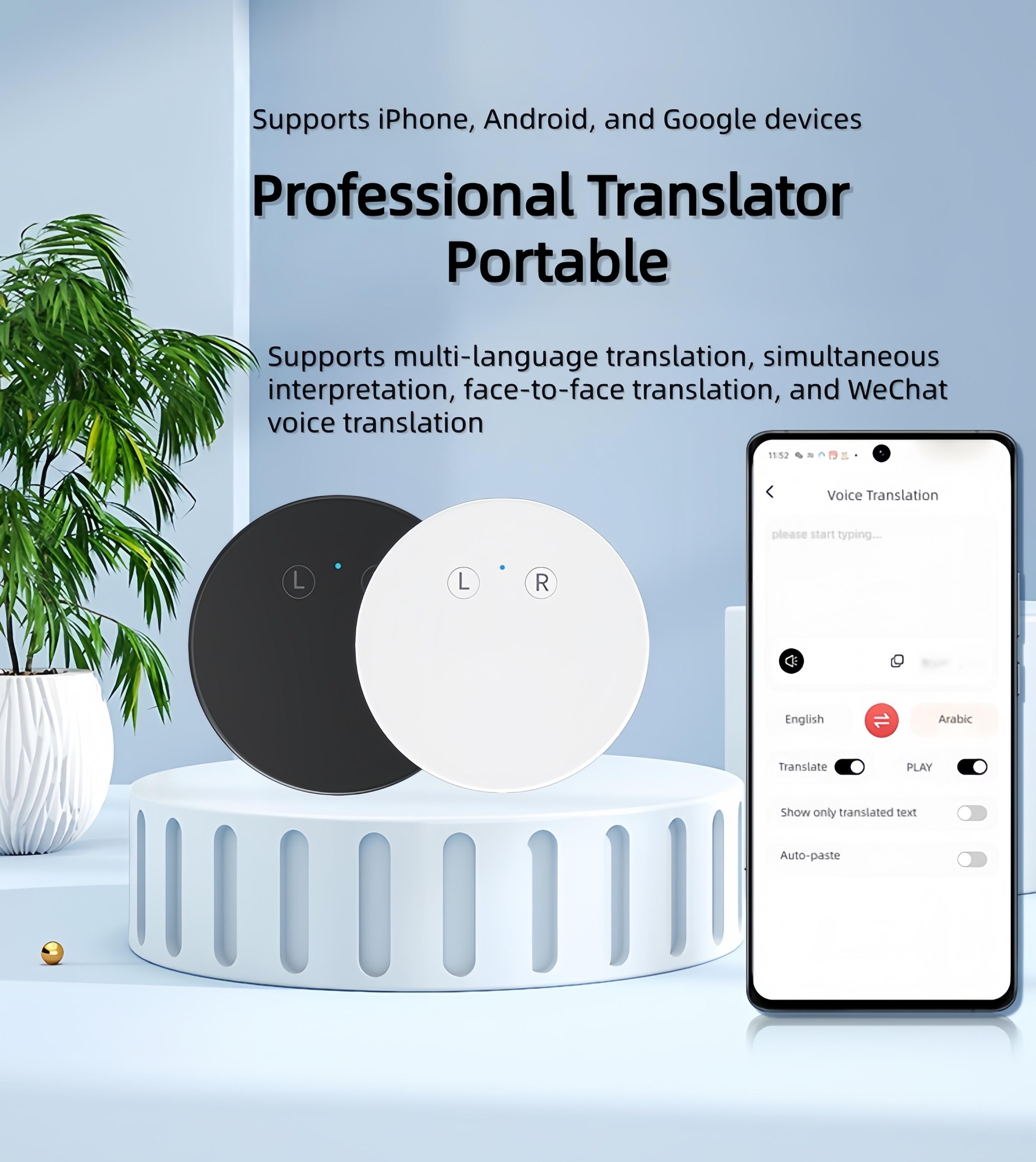 2025 AI Language Translator Device | Real-Time Voice Translation for Travel/Business/Learning | Compatible with iOS/Android/Google OS real-time voice translator versatile translation quick check