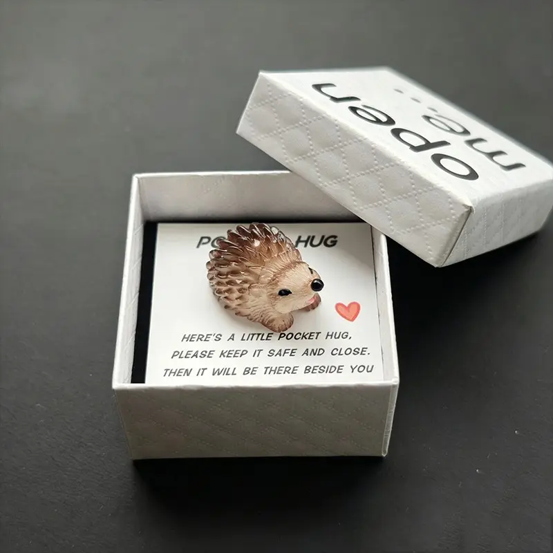 Funny Hedgehog Box Gift, Open Me Surprise Box, Heartwarming Gift Packaging, Mini Card, Hedgehog Decoration, Unique Gift, Perfect for Various Occasions