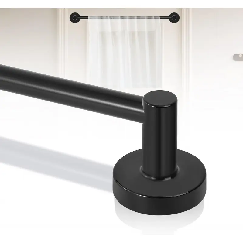 Magnetic Curtain Rod for Door:Magnet Curtain Rods for Classroom Whiteboard,Small Adjustable Magnetic Towel Bar,Tool-Free French Magnet Pole with Leather Protective Cover No Drilling 16-28"