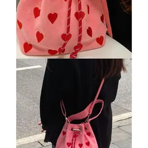 Women's Handbag New Korean Embroidery Heart Sweet Fashionable Versatile Handbags Mini High-capacity Cute Shoulder Crossbody Bags