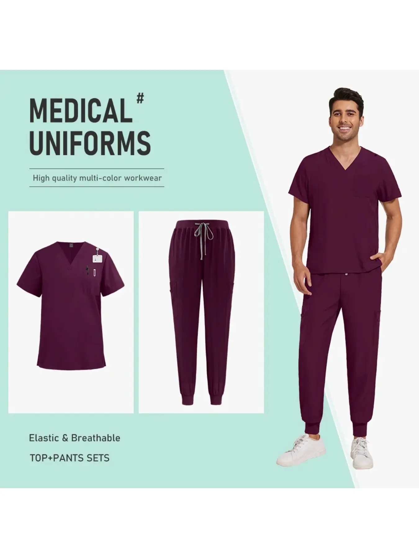 Scrubs Women Men Beauty SPA Uniform Unisex Pet Clinic Store Veterinary Dentistry Work Clothes High-quality Medical Nurse Uniform