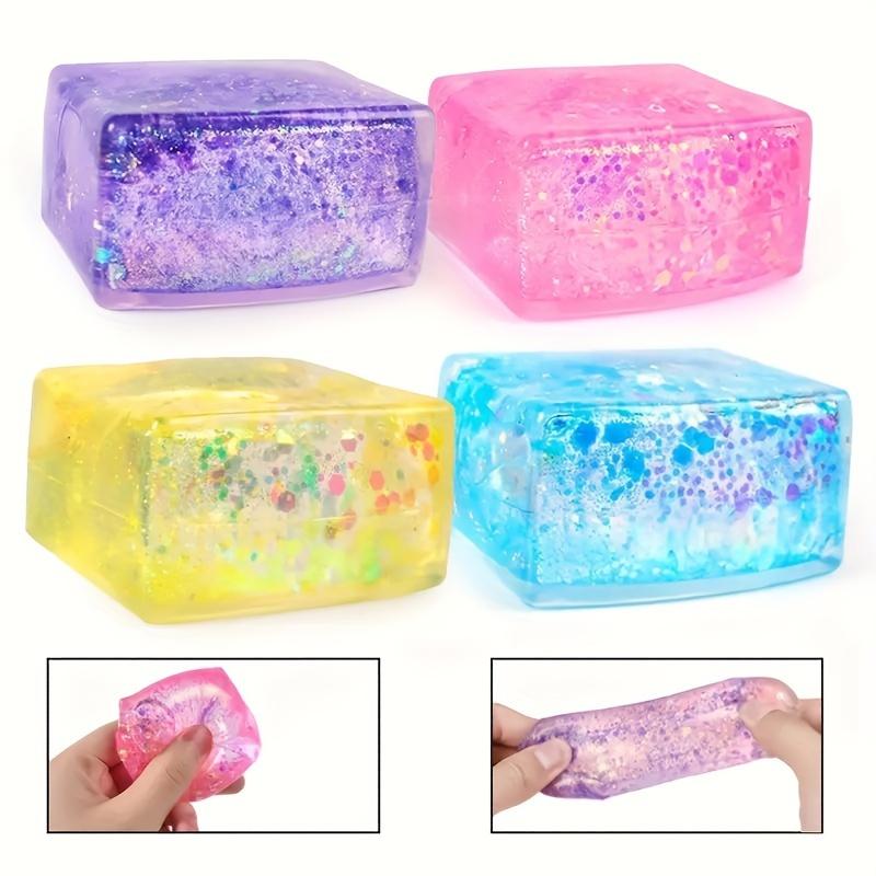 Aurora Malt Ice Cube Sensory Toy, Soft Tofu Slow Bounce Stress Ball, Square Plastic Fidget Squeeze for Office Break Room Party gifts