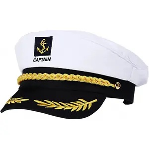Adult yacht captain hat, women's white sailor hat, men's yacht captain, naval admiral costume party, role-playing accessories
